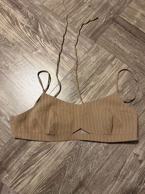 ASOS Tan Pinstripe Bralette Top